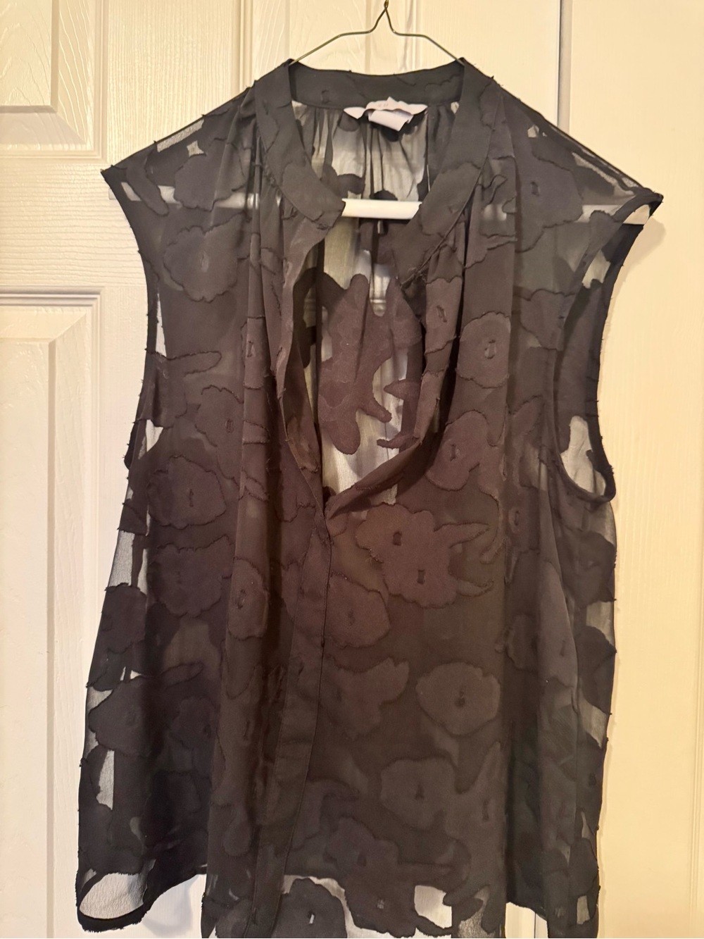 H&M Black Sheer Floral Sleeveless Camisole